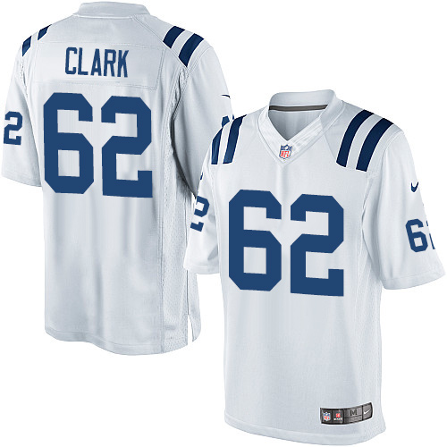 Men's Limited Le'Raven Clark Nike Jersey White Road - #62 NFL Indianapolis Colts